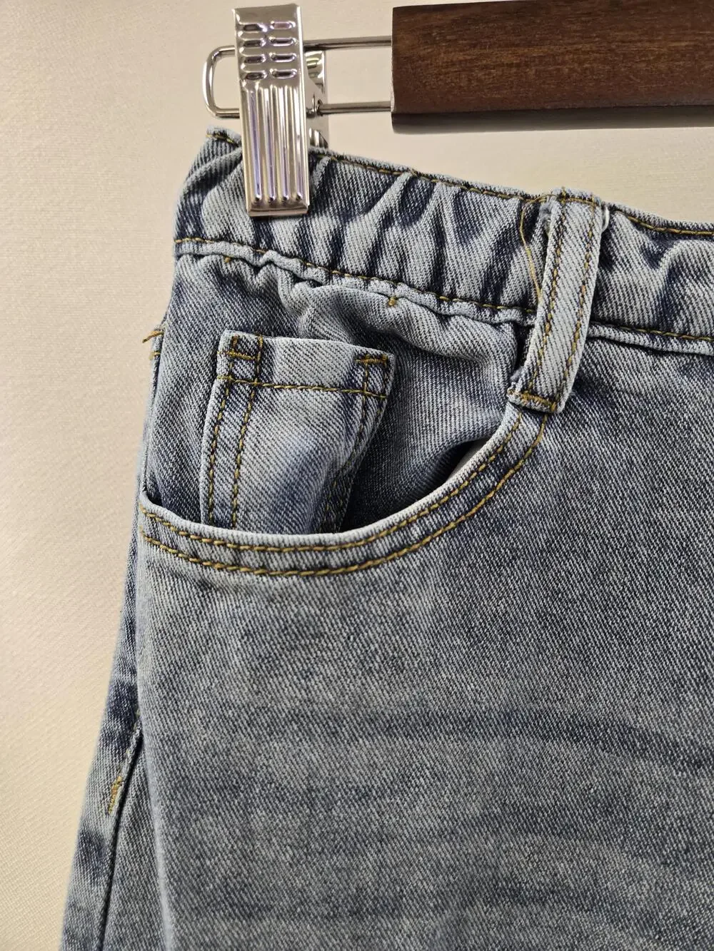 SHEIN Jeans Youth 16 Blue Cargo Elastic Waist Drawstring Pockets Denim